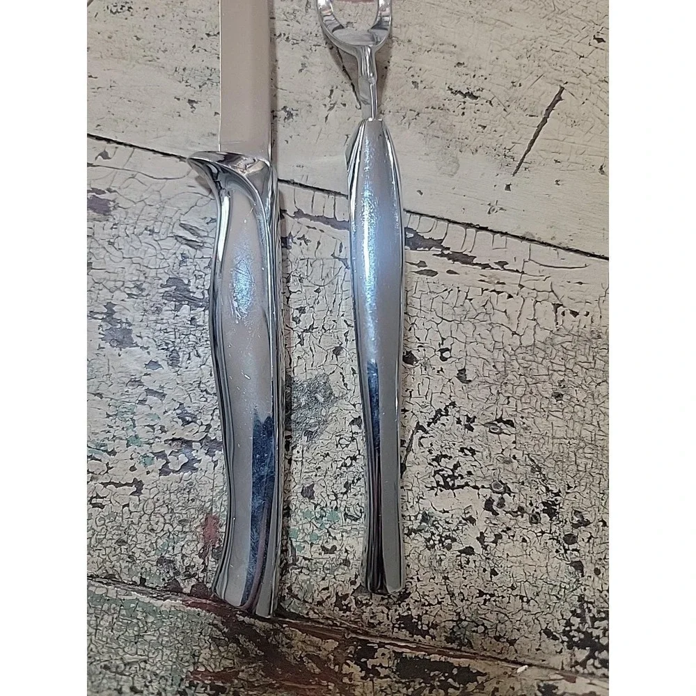 Carvel Hall stainless Kitchen Meat Turkey Roast carving set knife fork Excellent